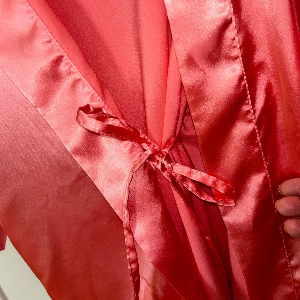 Bridesmaid Robe Pink Satin Rhinestone - Picture 4 of 5